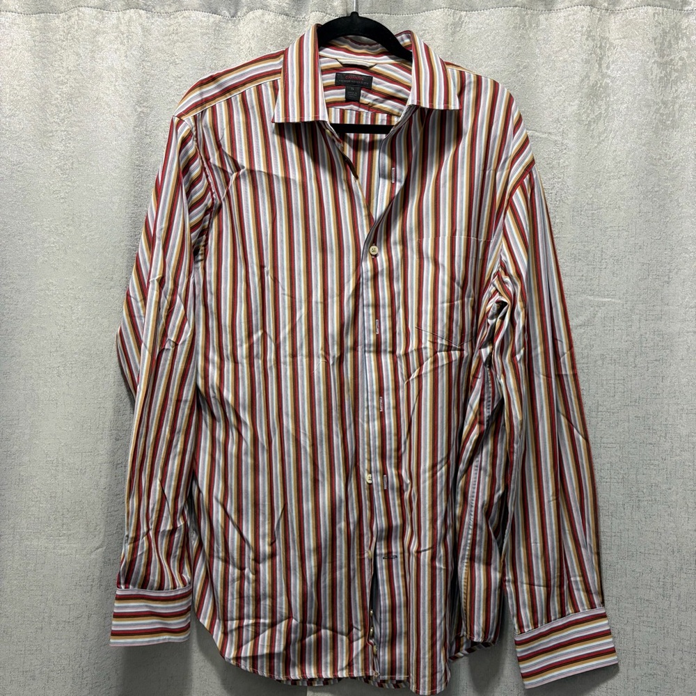 Express Multicolor Striped Button Down Shirt - image 1